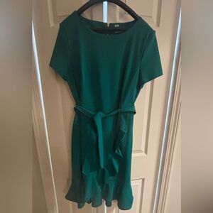 Calvin Klein Green Flutter Sleeve Sheath Dress